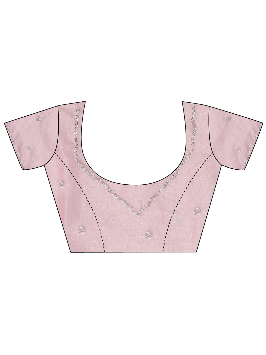 Salmon Pink Elephant Applique Tissue Saree