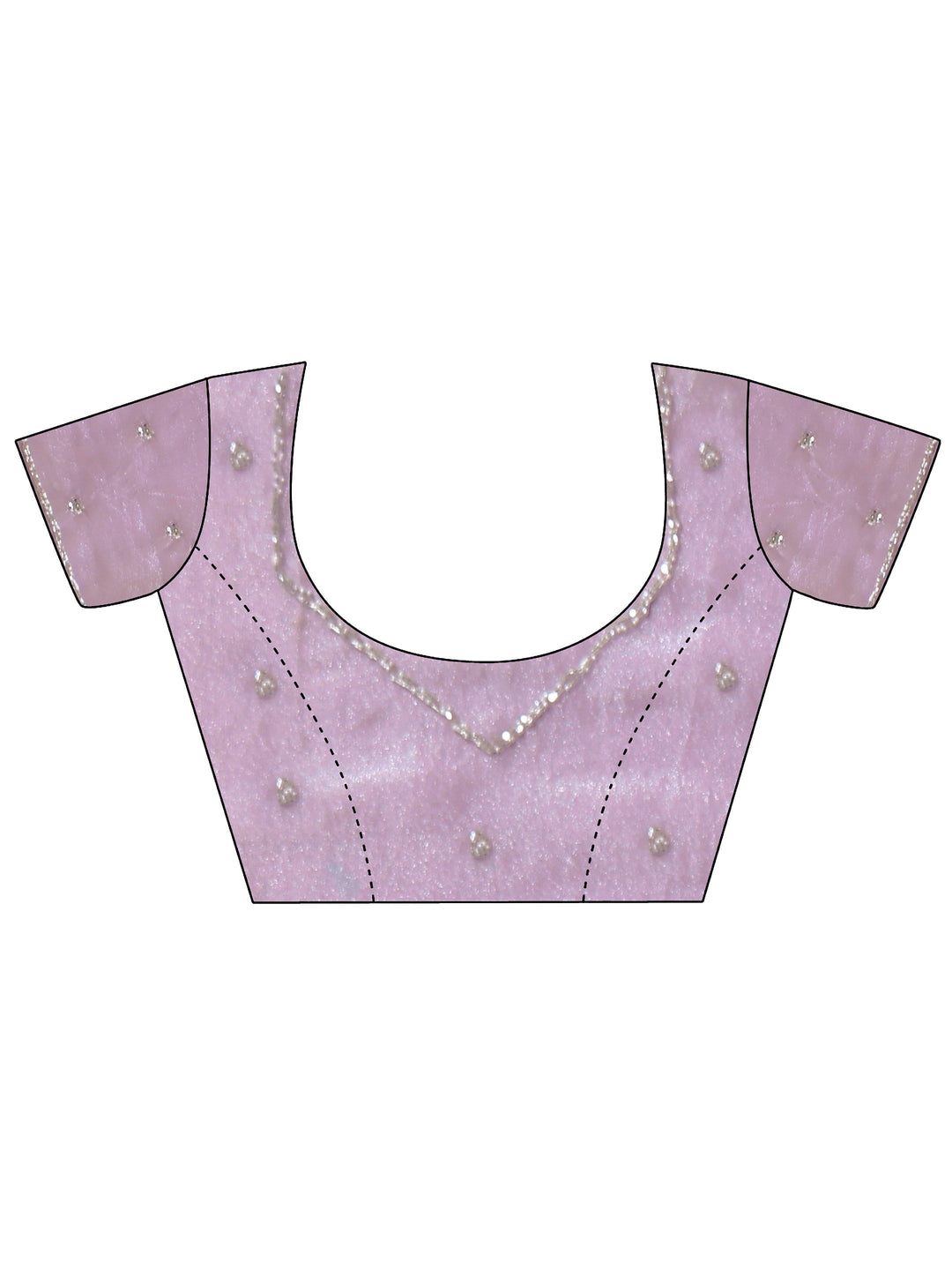 Lilac Elephant Applique Tissue Saree