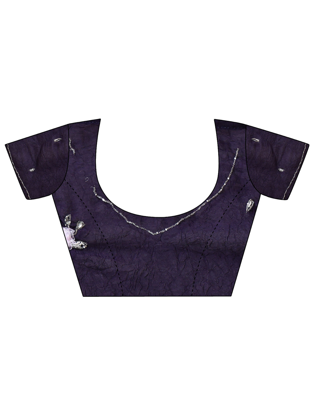 Purple Tissue Saree With Floral Embellished Pallu