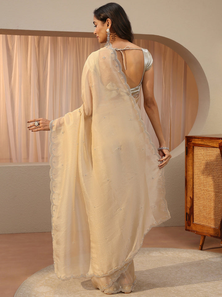 Gold Embellished Tissue Saree