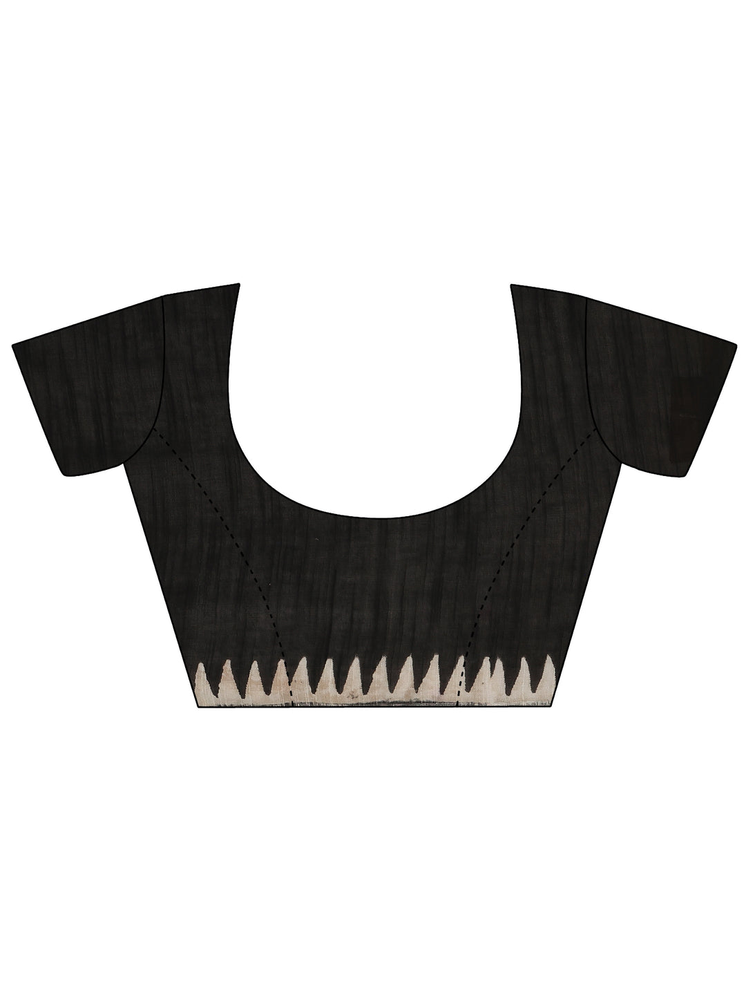 Black Block Print Cotton Saree
