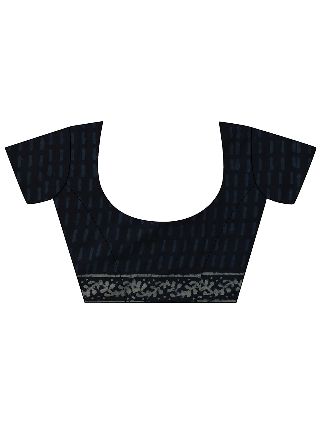 Indigo Dabu Print Cotton Saree