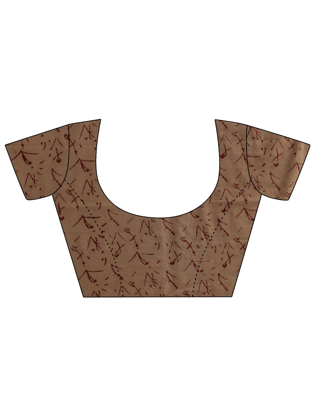 Beige Paisley Printed Cotton Saree