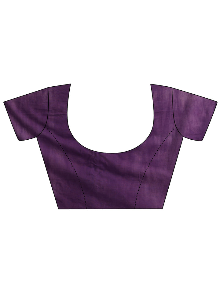 Purple Batik Print Cotton Saree