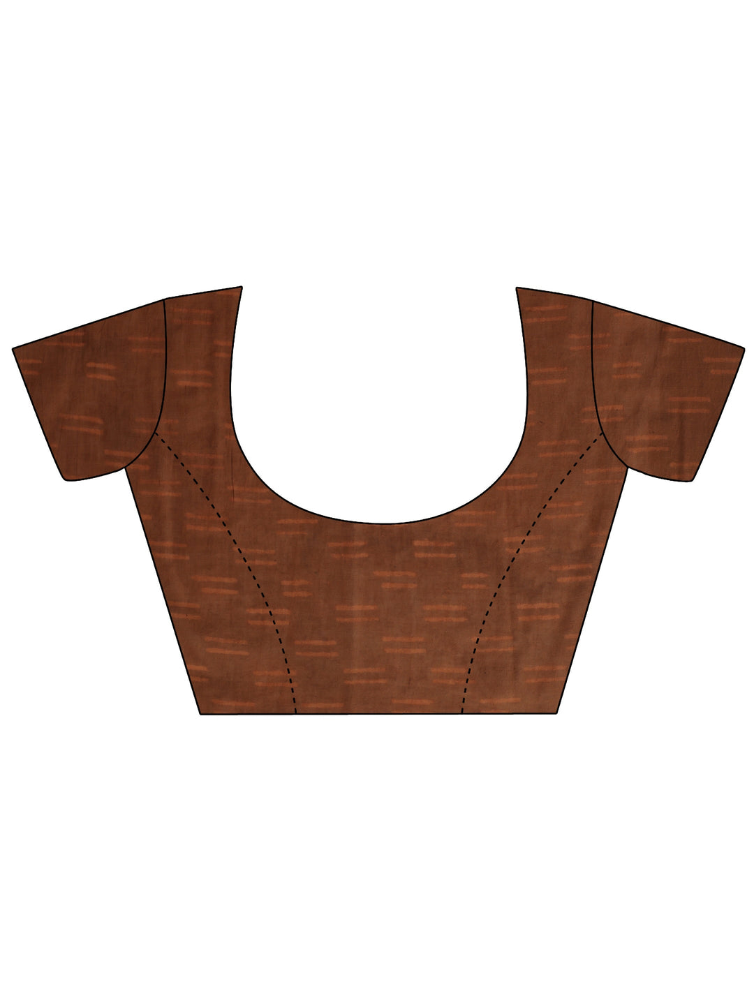 Brown Dabu Print Cotton Saree