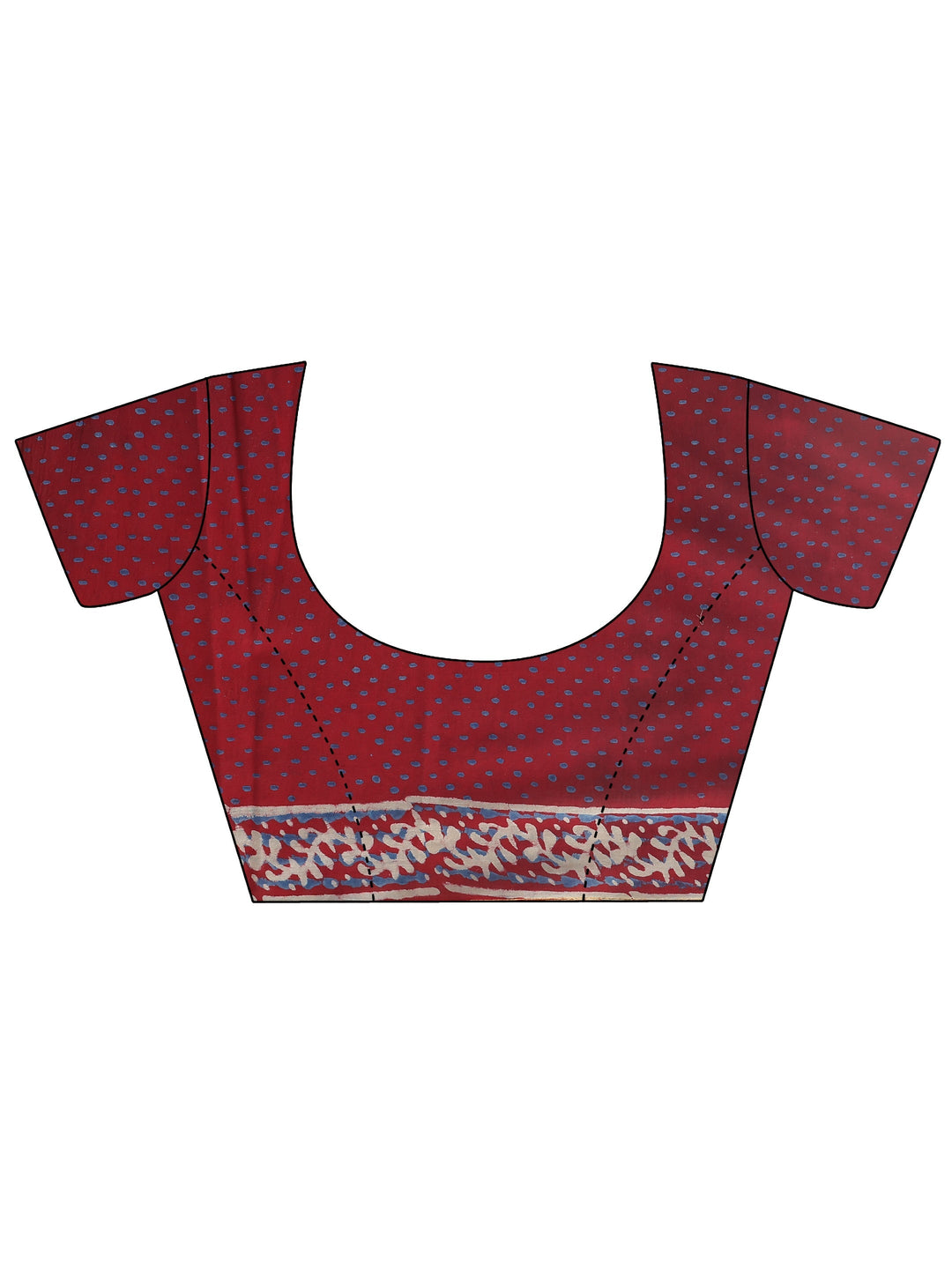 Raspberry Pink Geometric Printed Cotton Saree