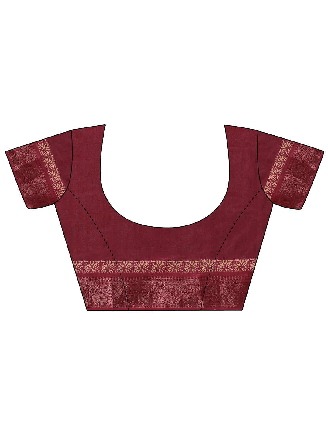 Red Ethnic Print Silk Blend Saree