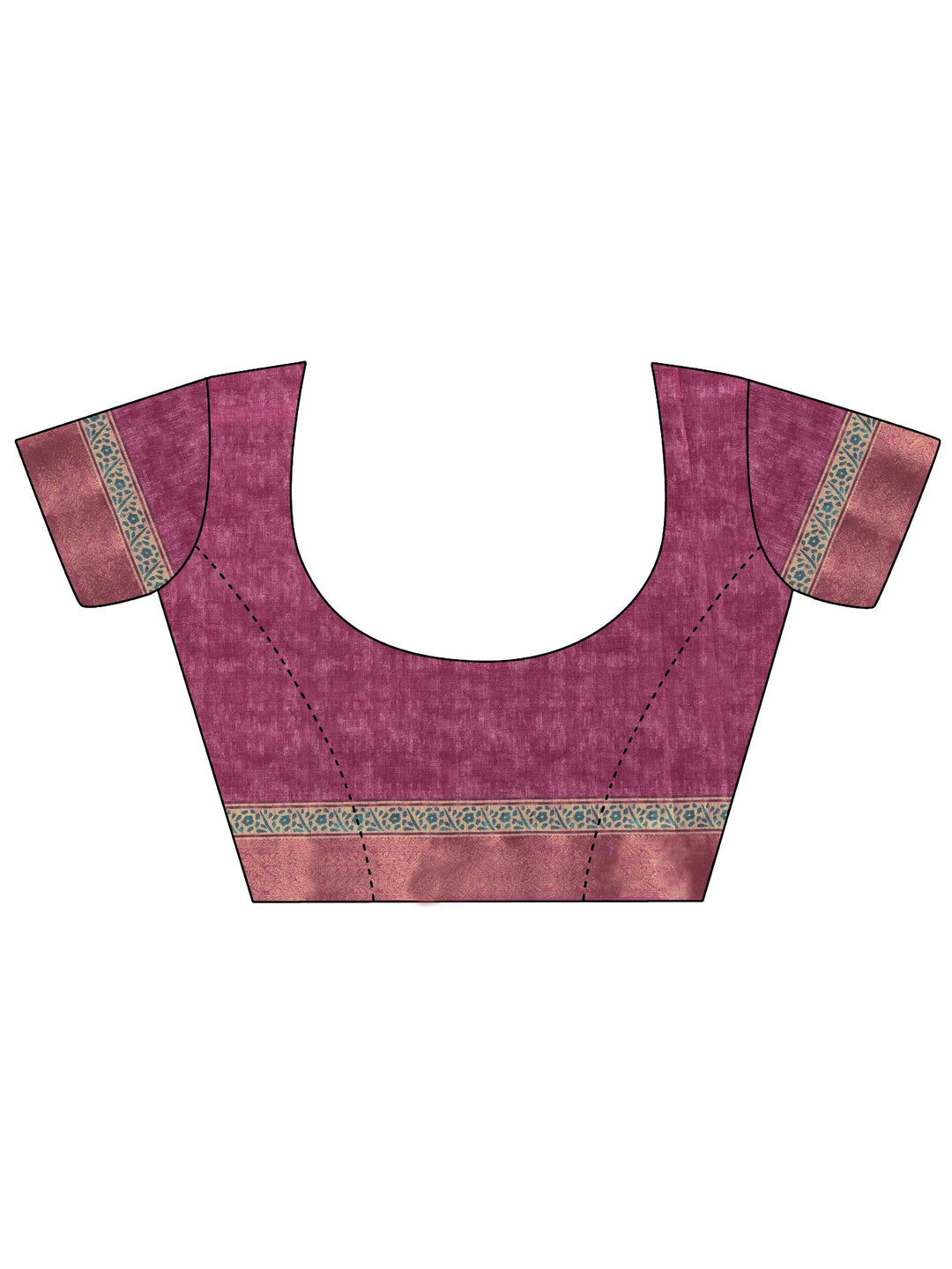 Pink Mughal Print Silk Blend Saree