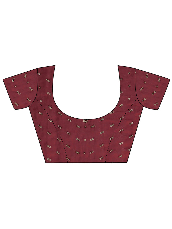 Libas Art Maroon Tissue Saree With Embellished Border