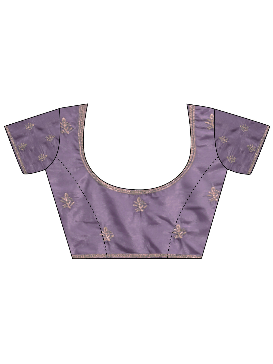 Lavender Satin Saree With Embellished Border