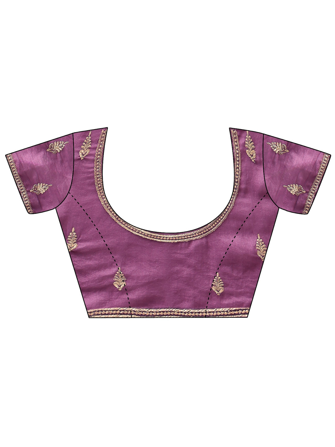 Mulberry Purple Tissue Saree With Embellished Border