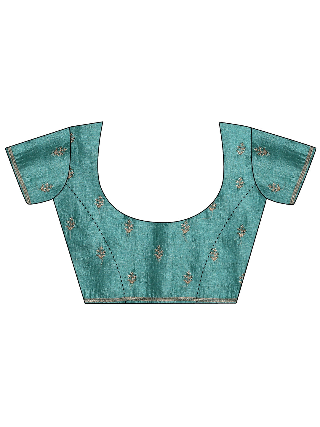 Blue Ethnic Motif Embroidered Silk Blend Saree