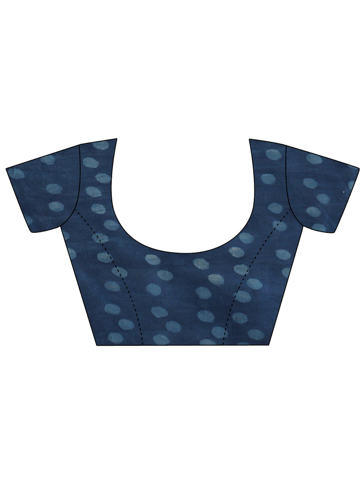 Indigo Quirky Printed Cotton Saree