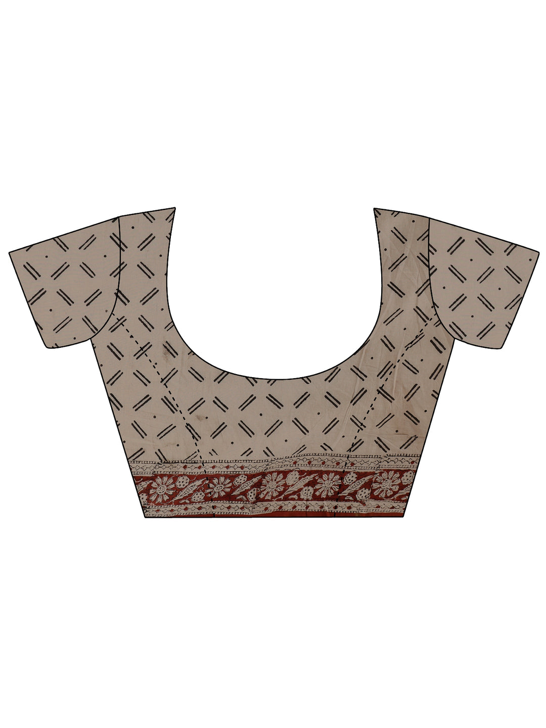 Beige Quirky Bagru Print Cotton Saree
