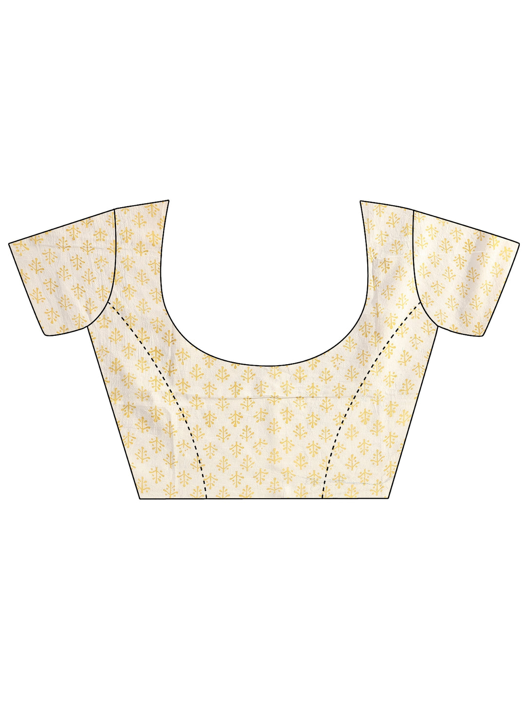 Light Yellow Sanganeri Print Cotton Saree
