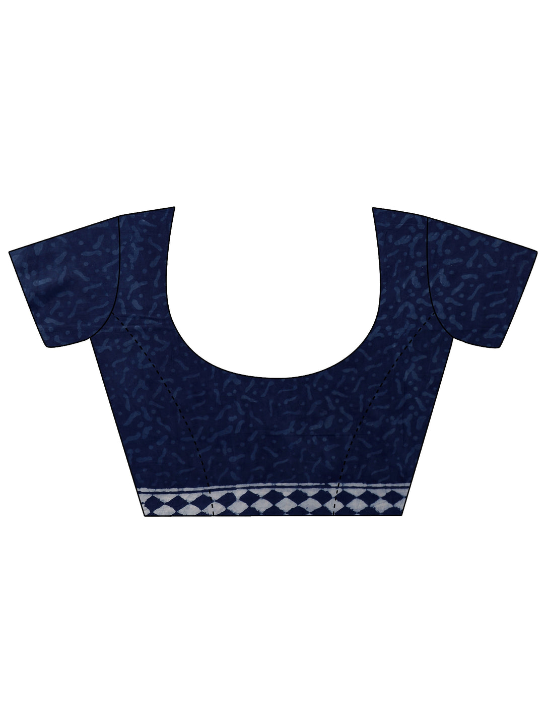 Indigo Floral Dabu Print Cotton Saree