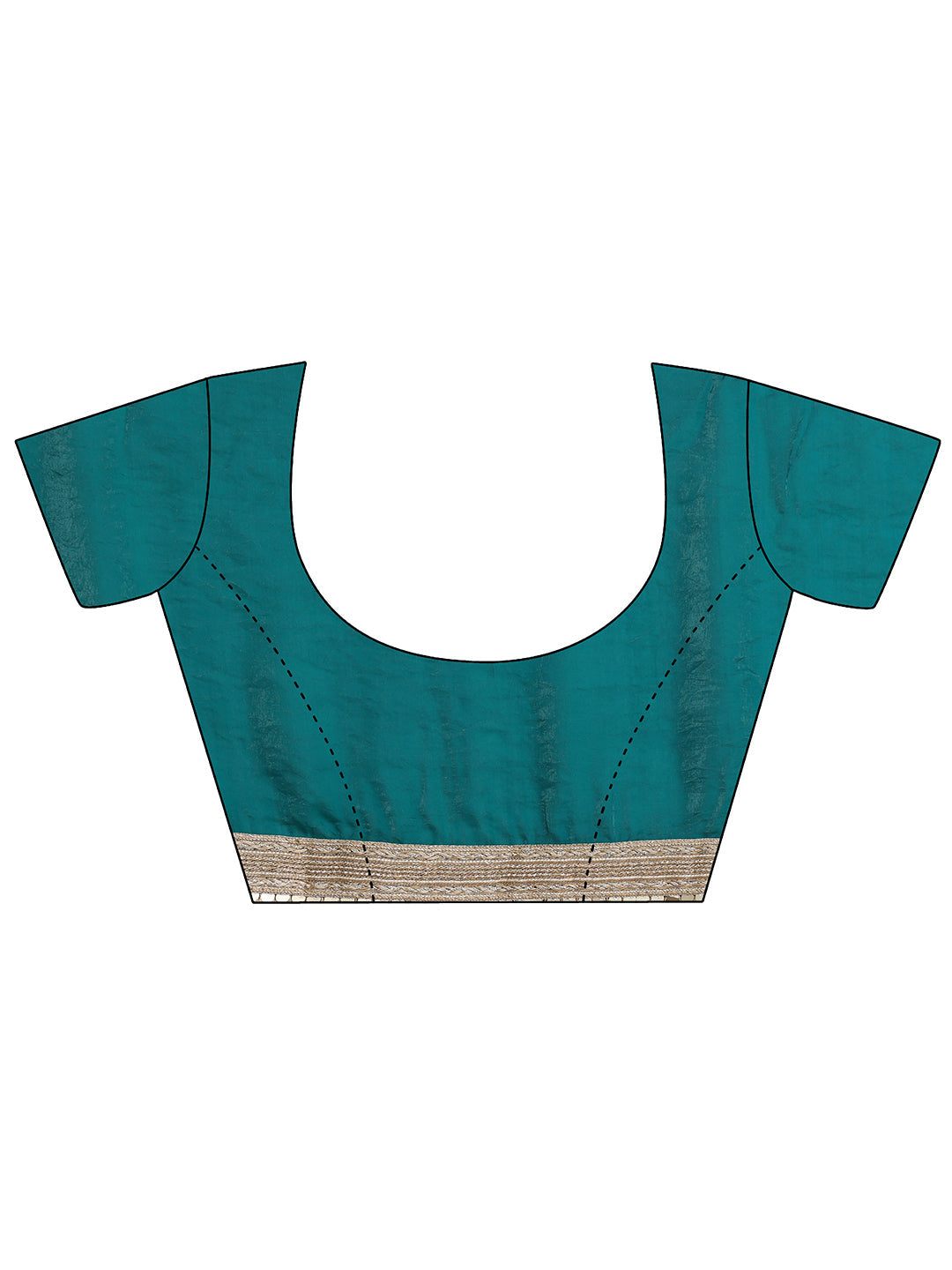 Green Striped Textured Tissue Saree