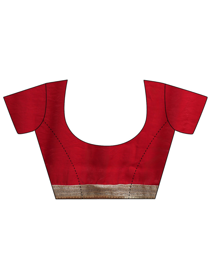 Red Striped Textured Tissue Saree