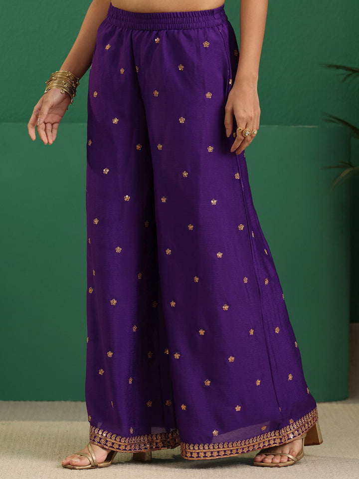 Libas Violet Yoke Design Chinon Palazzo Suit Set