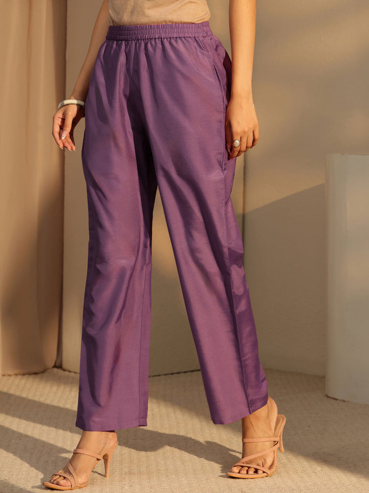 Libas Lavender Floral Embroidery Straight Georgette Suit Set