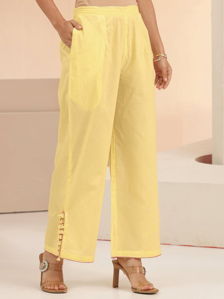 Libas Off White Peacock Motif Cotton A-Line Kurta Set