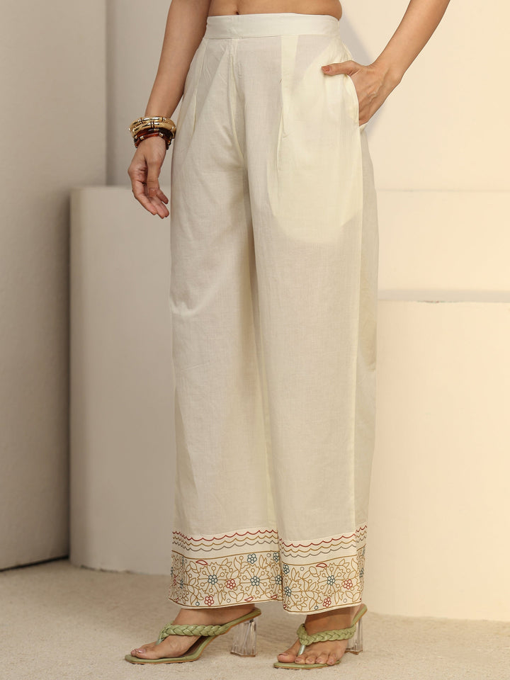 Libas Off White Floral Printed Linen Co-Ord Set