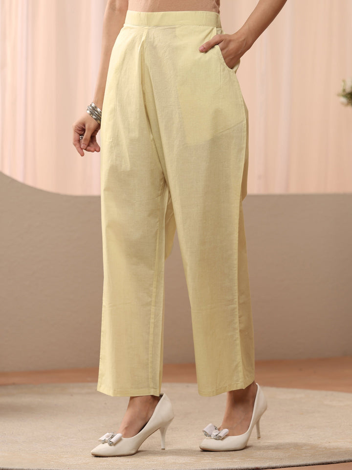 Yellow Floral Embroidered Chanderi Silk Straight Suit Set