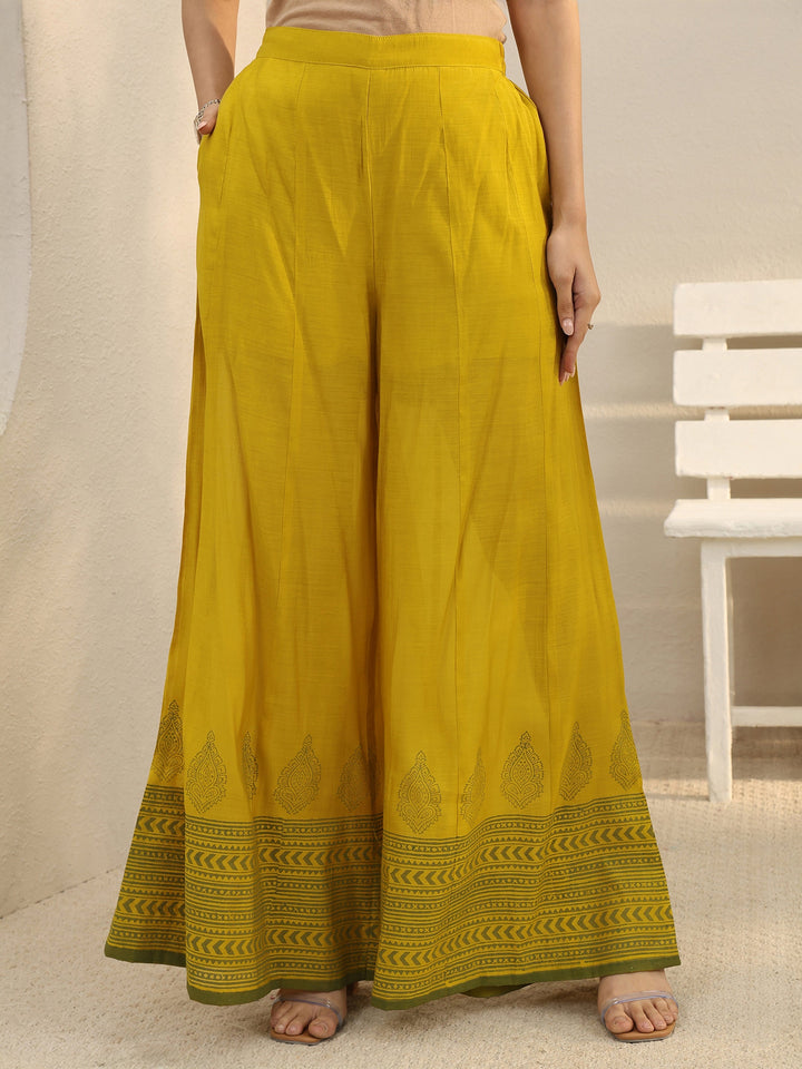 Yellow Floral Embroidered Chanderi Silk Co-Ord Set
