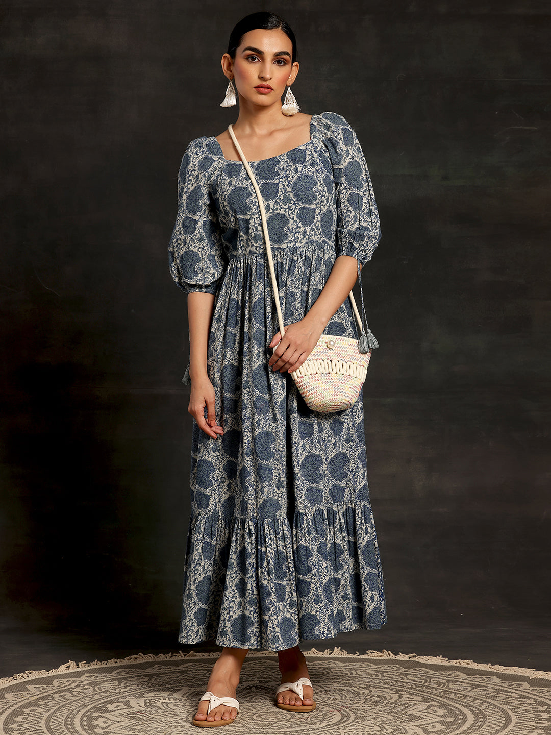 Buy Grey Printed Cotton Fit and Flare Dress Online in USA at $22.00 | Libas Buy Grey Printed Cotton Fit and Flare Dress Online in USA at $22.00 | Libas