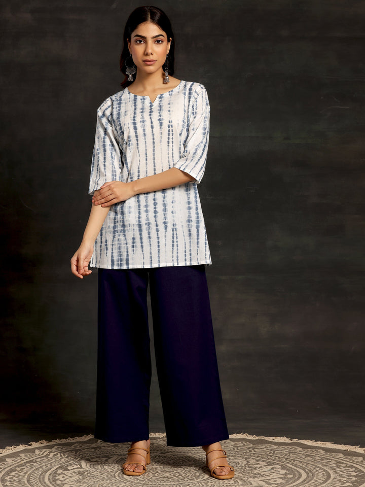 Navy Blue Solid Cotton Palazzos