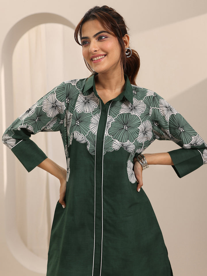 Green Printed Cotton Co-Ord Sets