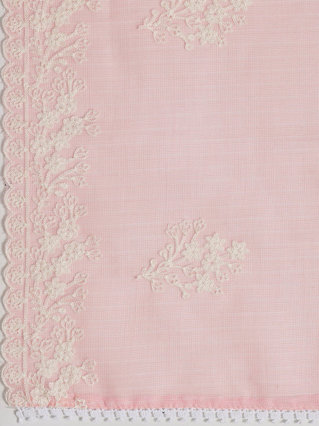 Pink Embroidered Silk blend Dress Material With Dupatta