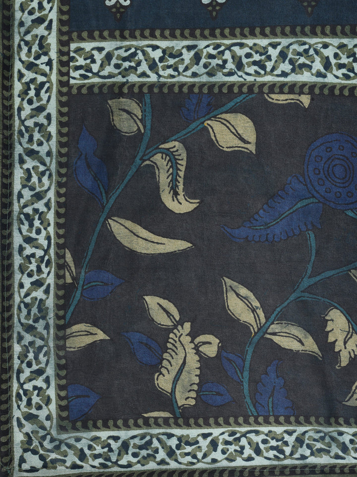 Green Printed Muslin Dress Material With Dupatta
