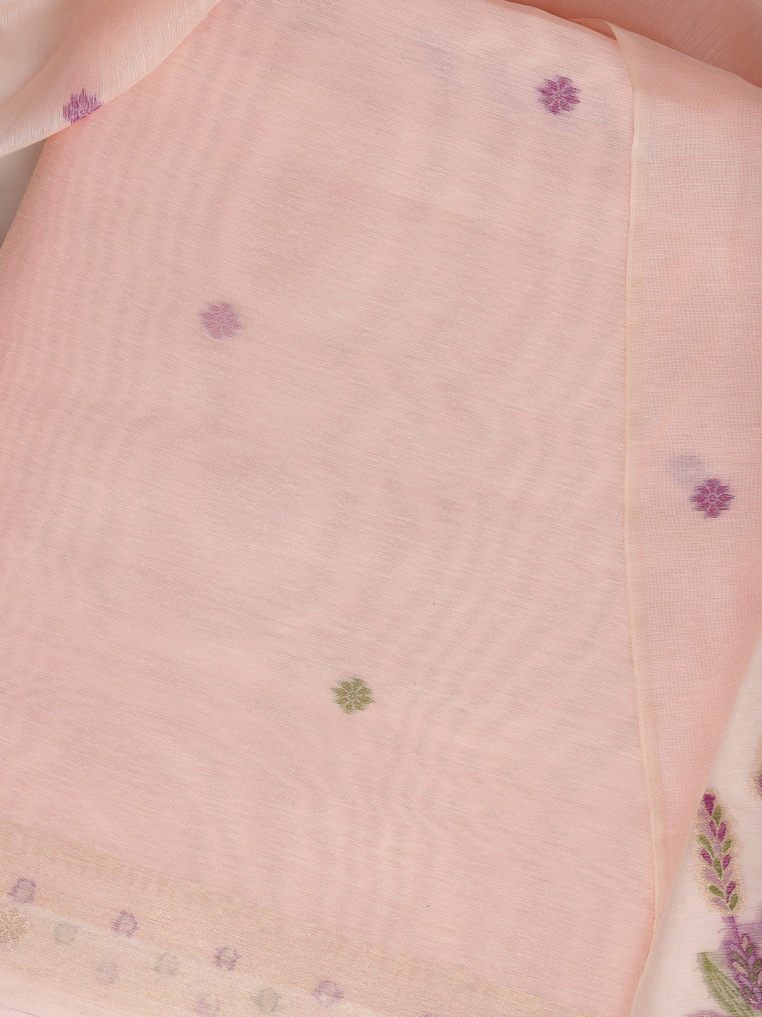 Pink Woven Design Silk blend Dress Material With Dupatta