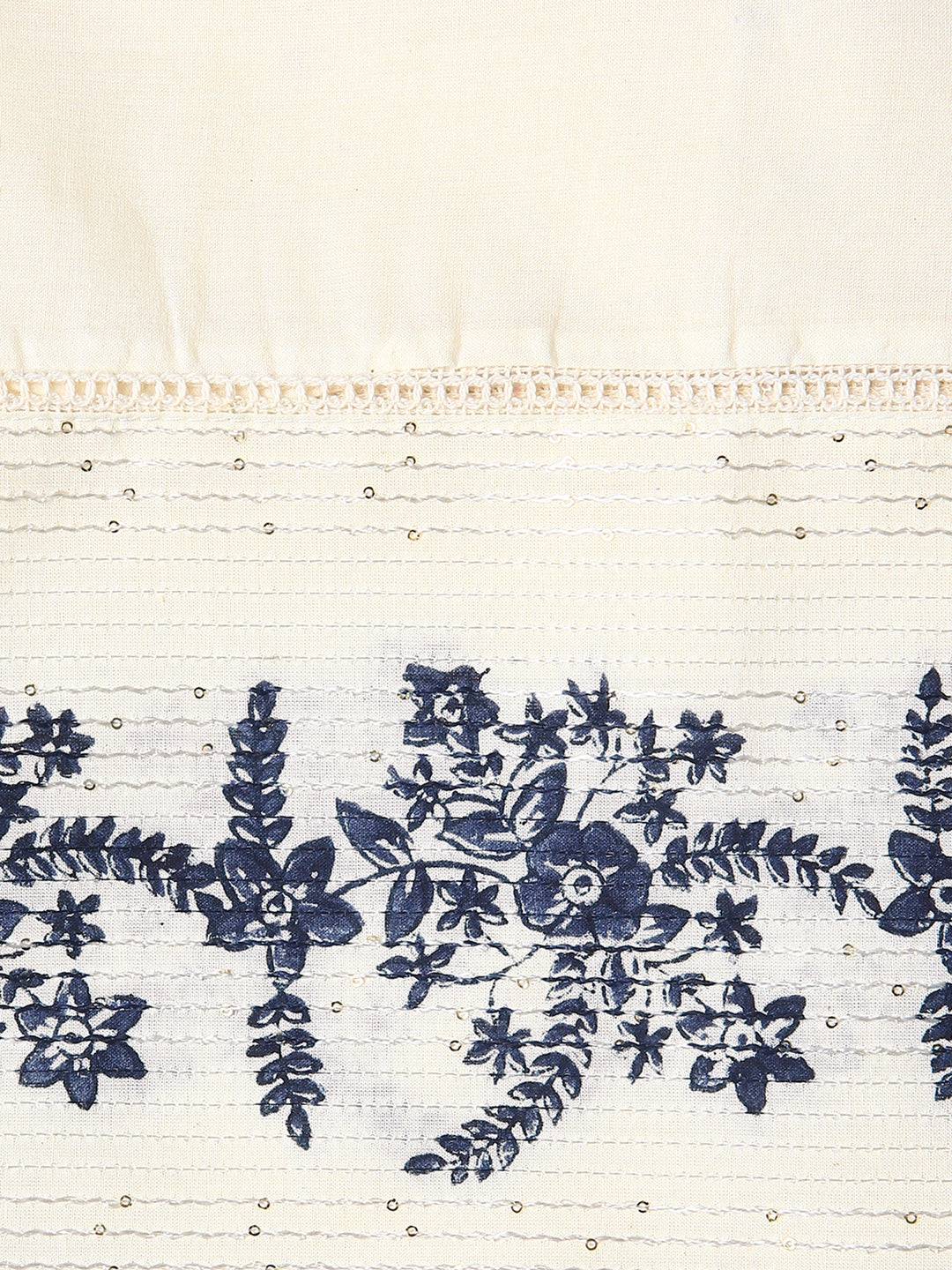 Blue Floral Printed Dress Material With Dupatta