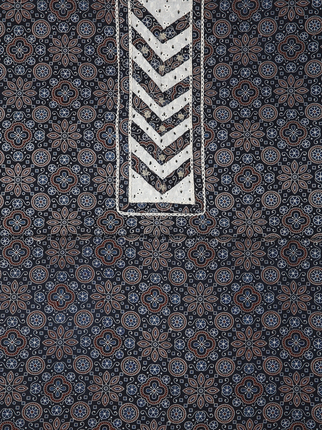 Black Floral Printed Dress Material With Dupatta