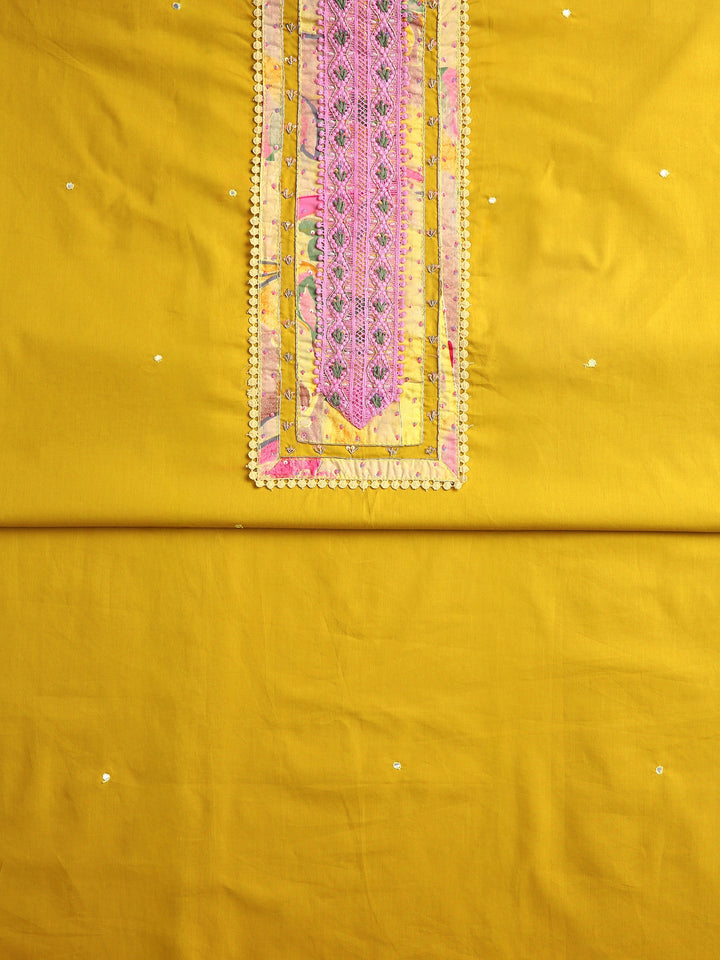 Yellow Floral Printed Dress Material With Dupatta