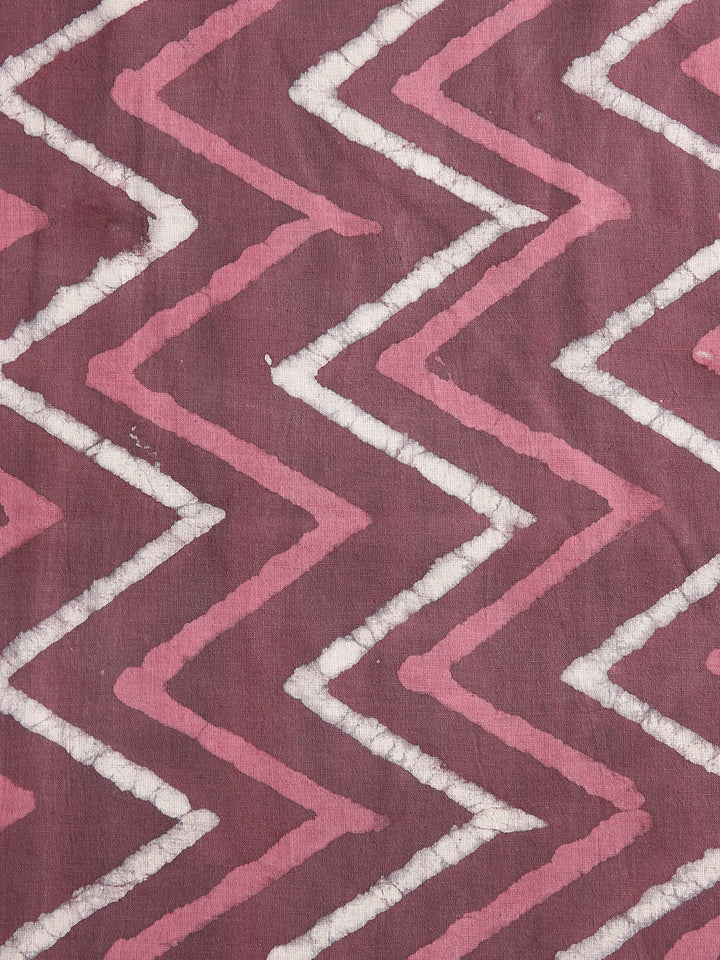 Maroon Geometric Printed Dress Material With Dupatta