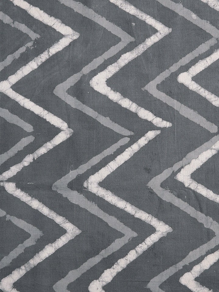 Grey Geometric Printed Dress Material With Dupatta
