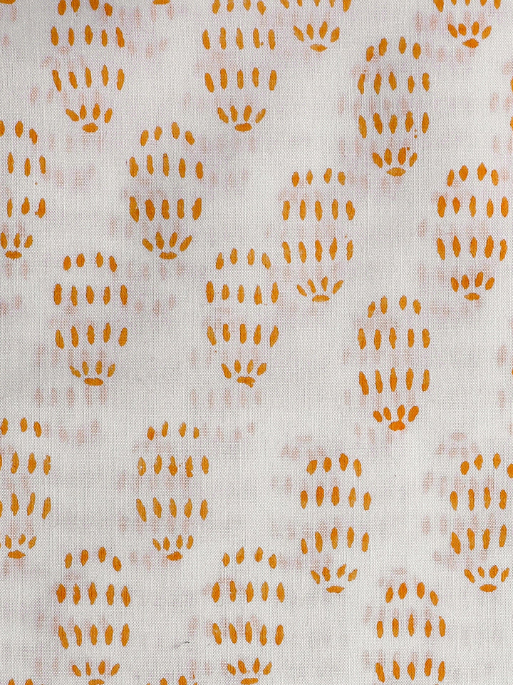 White Floral Printed Cotton Dress Material With Dupatta