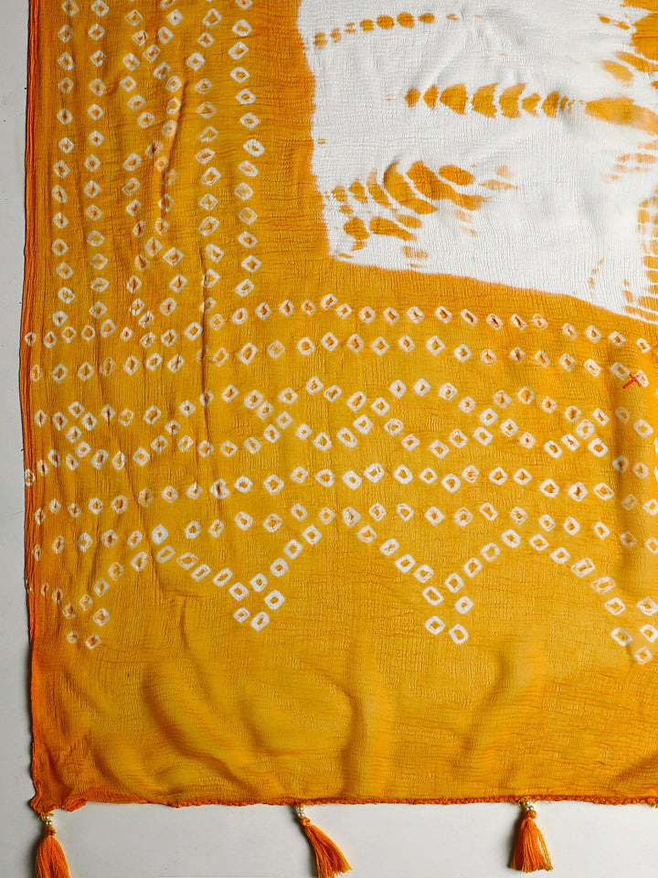 White Floral Printed Cotton Dress Material With Dupatta