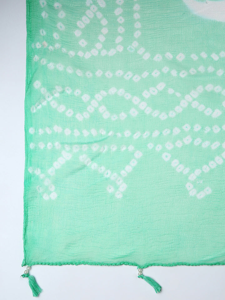 White Floral Printed Dress Material With Dupatta