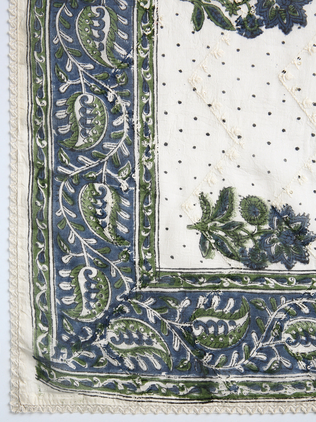 Blue Floral Printed Dress Material With Dupatta