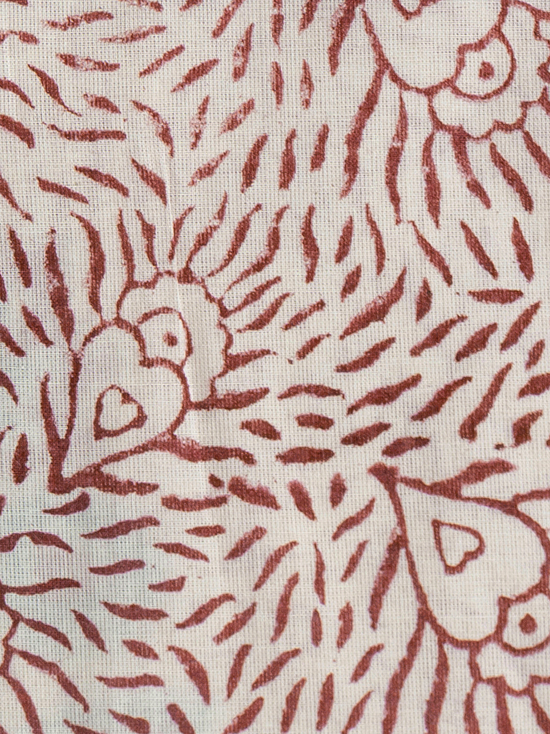 Red Floral Printed Cotton Dress Material With Dupatta