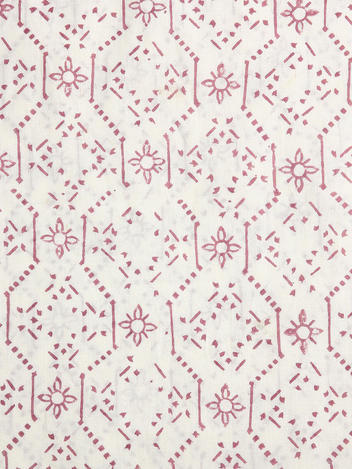 Pink Floral Printed Dress Material With Dupatta