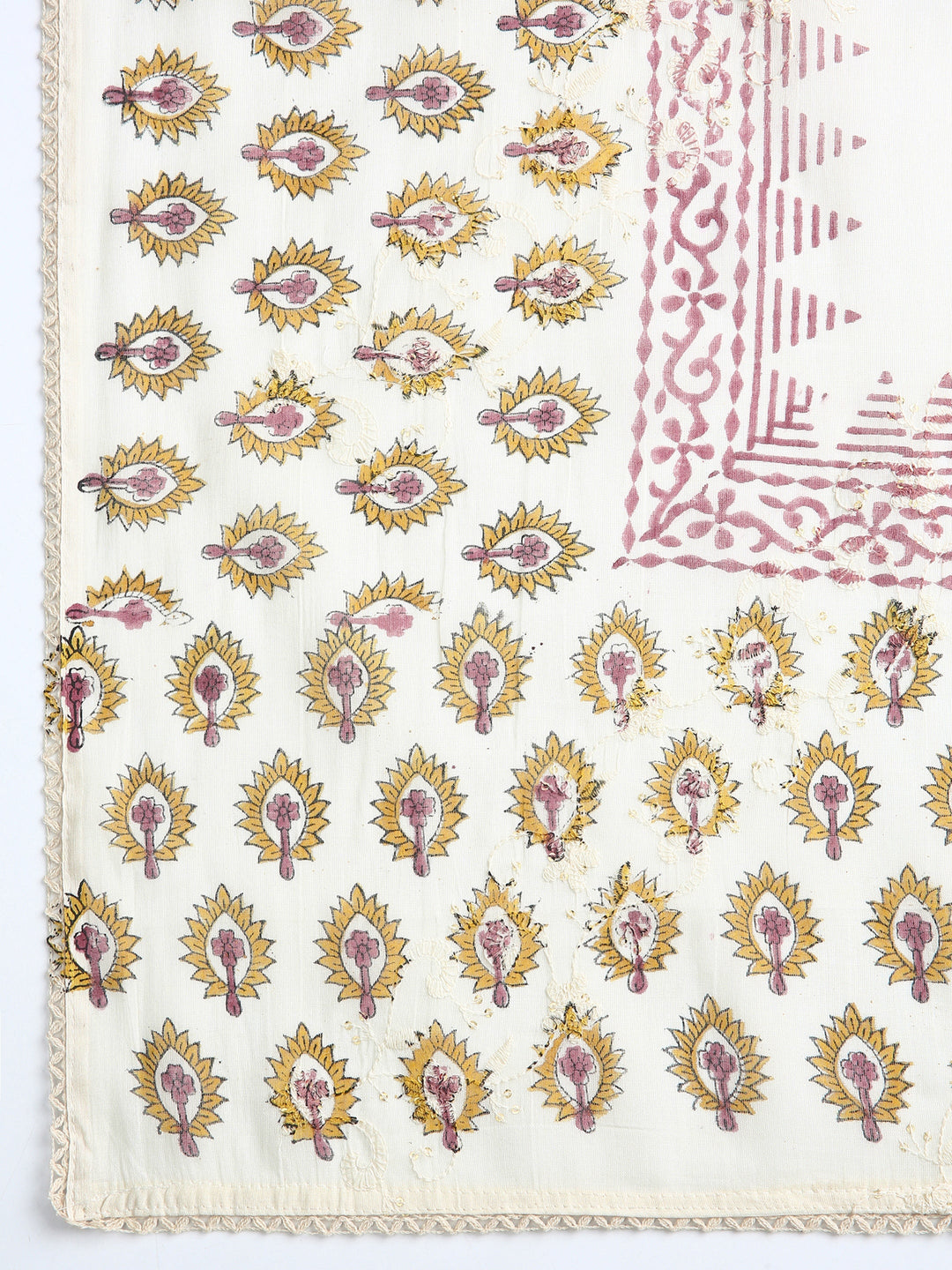 Pink Floral Printed Dress Material With Dupatta