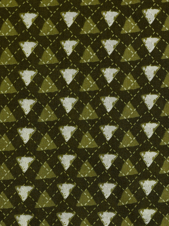 Green Floral Printed Cotton Dress Material With Dupatta