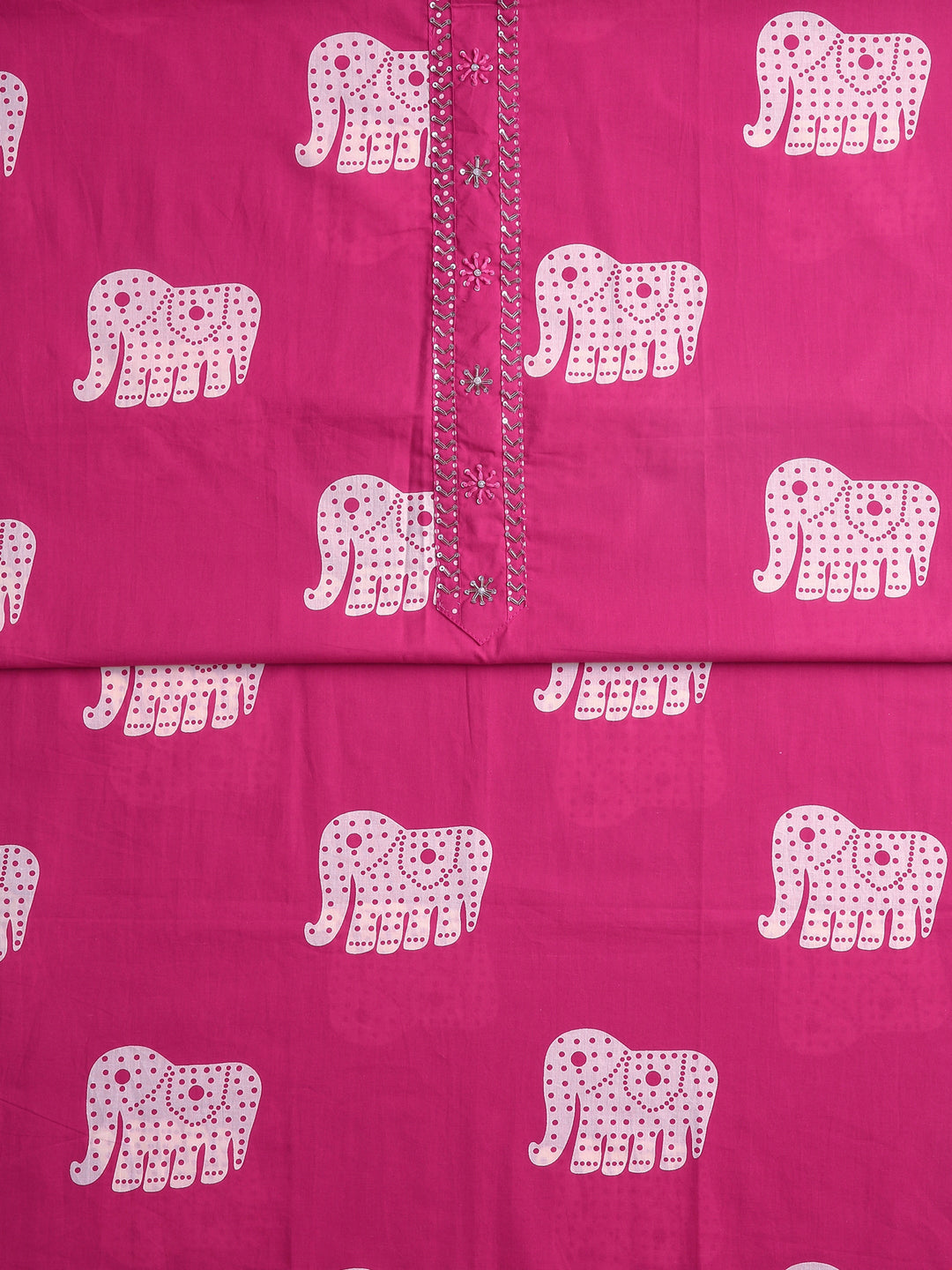 Pink Animal Printed Dress Material With Dupatta