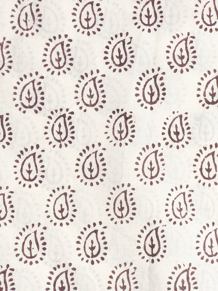 Burgundy Paisley Printed Cotton Dress Material With Dupatta