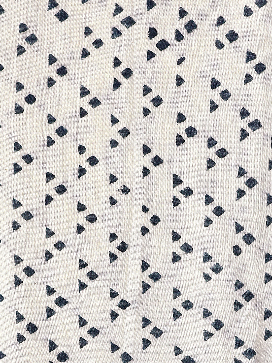 Navy Blue Ethnic Motif Printed Cotton Dress Material With Dupatta